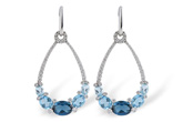 A197-66590: EARR 3.75 BLUE TOPAZ 4.17 TGW