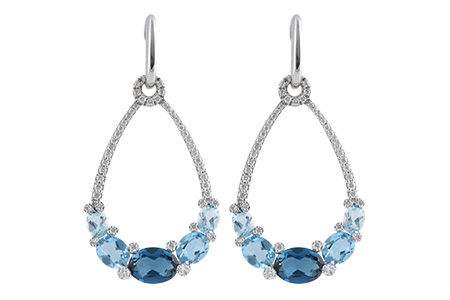 A197-66590: EARR 3.75 BLUE TOPAZ 4.17 TGW