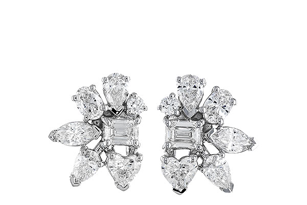 A283-15690: EARRINGS .90 TW FANCY CUT DIAS