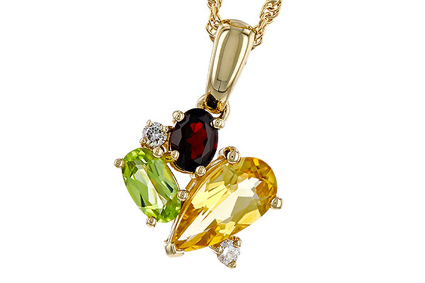 A284-02945: NECKLACE .79 SEMI PREC (CIT,PER,GAR) .82 TGW