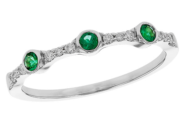 A284-02954: LDS WED RG .11 EMERALD .20 TGW