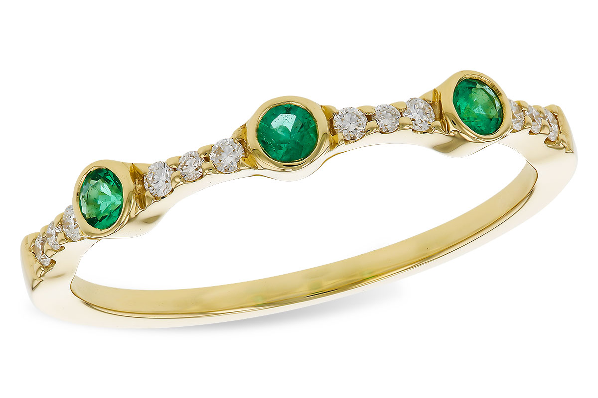 A284-02954: LDS WED RG .11 EMERALD .20 TGW