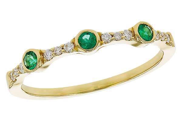A284-02954: LDS WED RG .11 EMERALD .20 TGW