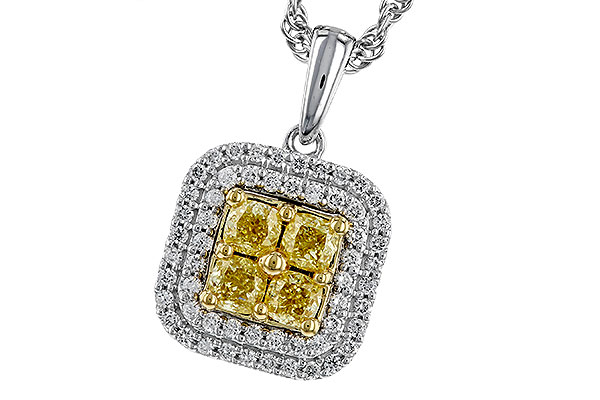 A284-03854: NECK .52 FANCY YELLOW DIAMONDS .72 TW