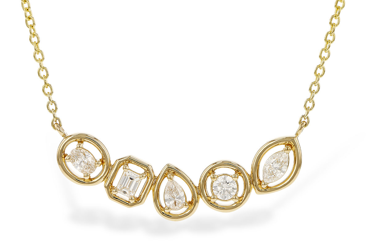 A284-06563: NECKLACE .50 TW FANCY CUT DIAS (18")