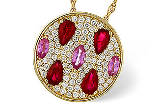 A284-08381: NECK 1.42 TW PRECIOUS (RUBY & PINK SAPP) 1.82 TGW