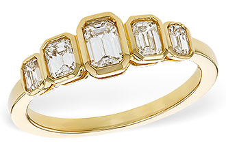 A284-08427: LDS DIA WED RG .90 TW EMERALD CUTS