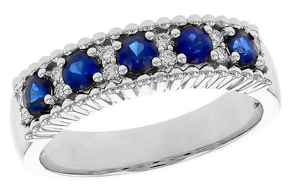 A284-08436: LDS WED RG .64 TW SAPPHIRE .76 TGW
