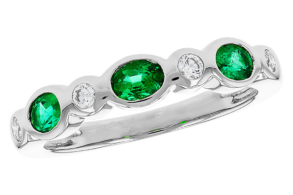 A284-91163: LDS WED RG .43 EMERALD .56 TGW