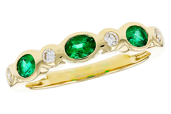 A284-91163: LDS WED RG .43 EMERALD .56 TGW