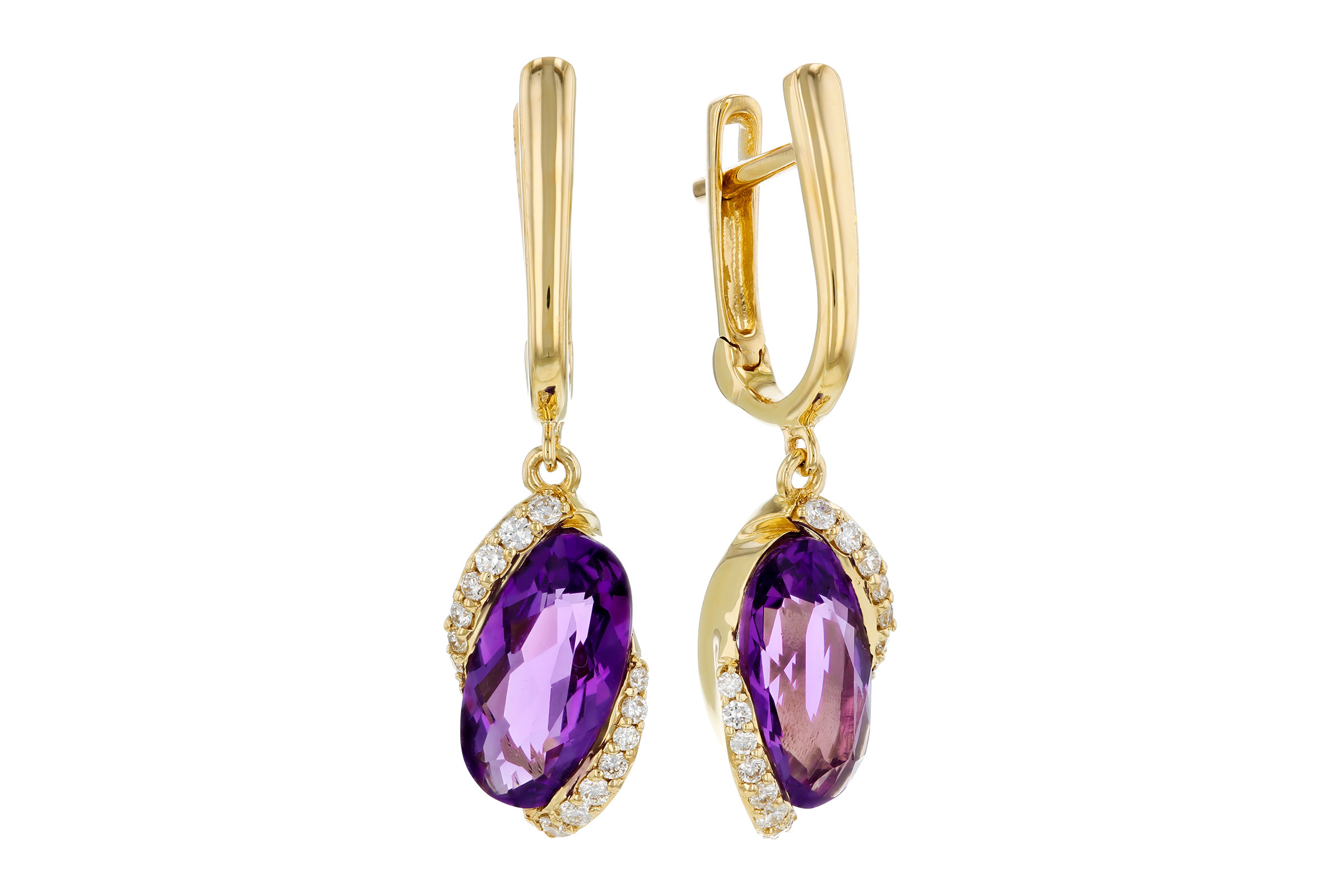 A284-92954: EARRINGS 2.14 TW AMETHYST 2.26 TGW (10x5MM AMY)