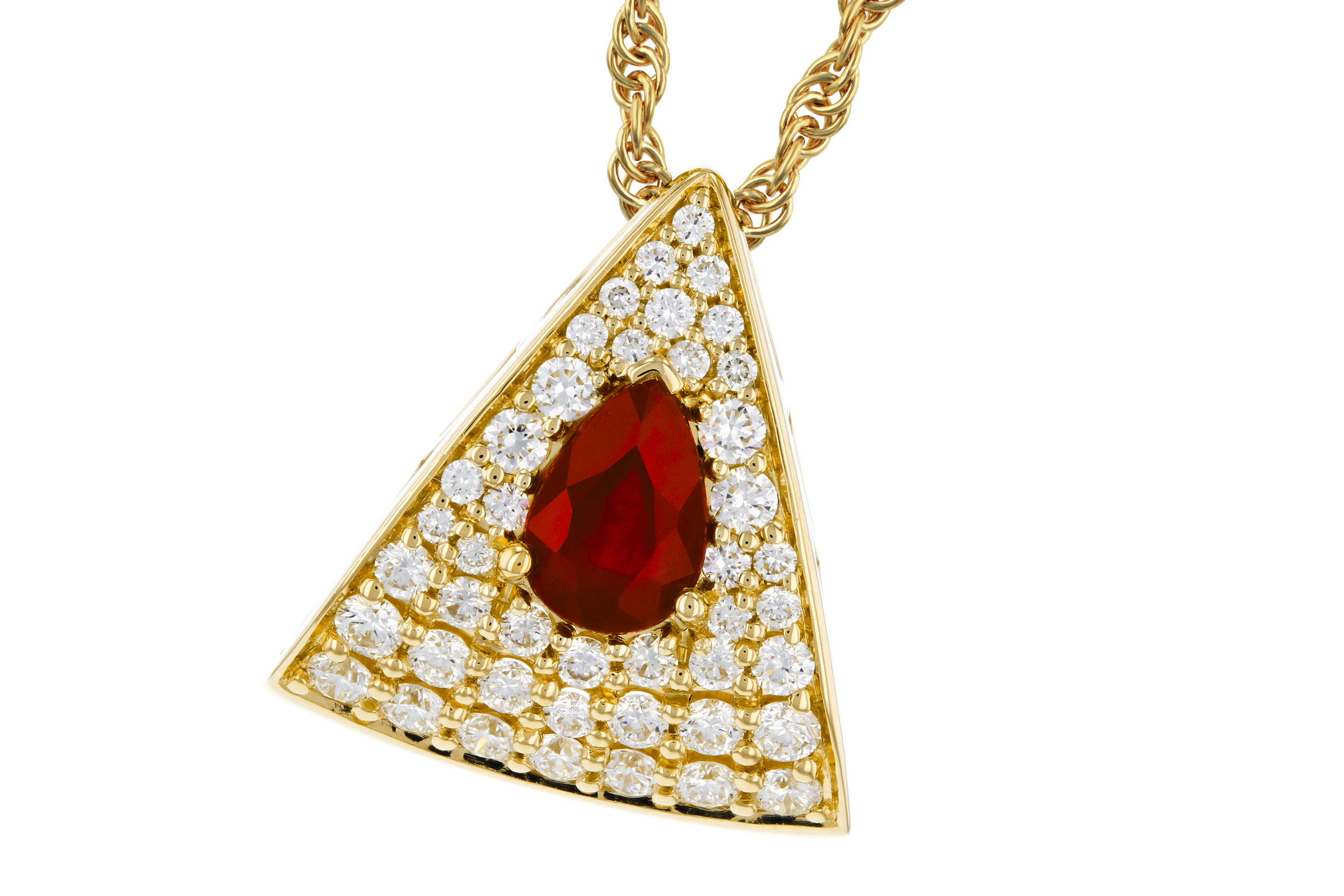 A284-92990: NECKLACE .46 RUBY .80 TGW (6x4MM RU)