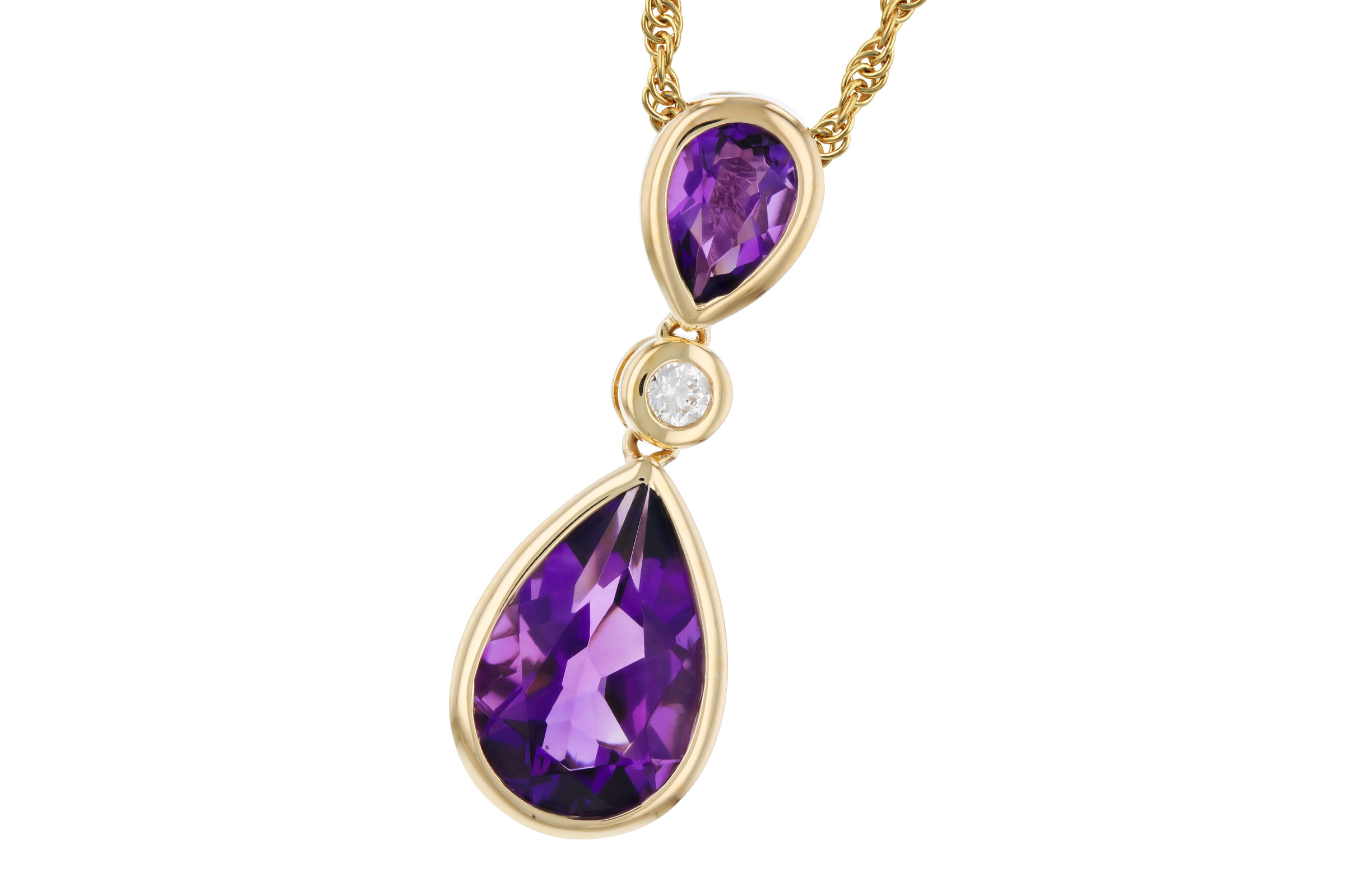 A284-93827: NECKLACE 1.92 TW AMETHYST 1.96 TGW