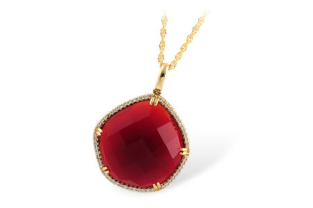 B195-82063: NECK 12.10 RED AGATE 12.27 TGW