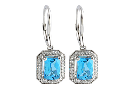 B196-75645: EARR 2.20 BLUE TOPAZ 2.36 TGW