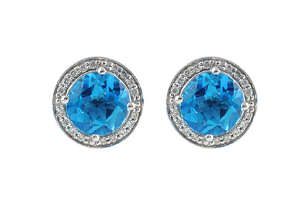B196-75727: EARR 4.22 BLUE TOPAZ 4.41 TGW