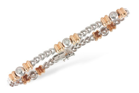 B196-77545: L009-46599 WITH ROSE GOLD BARS .45 TW