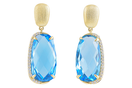 B197-64799: EARR 16.72 BLUE TOPAZ 16.92 TGW