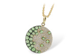 B197-66627: NECK .95 ROSE CUT GREEN GARNET 1.37 TGW