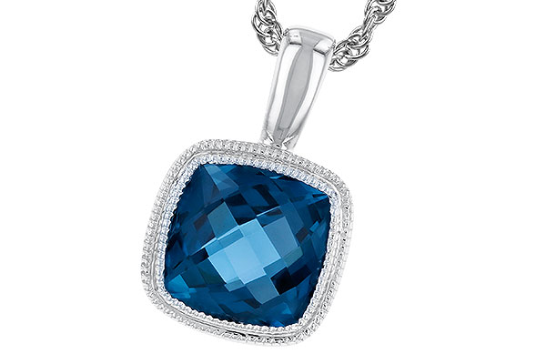 B283-13827: NECKLACE 1.10 CT LONDON BLUE TOPAZ