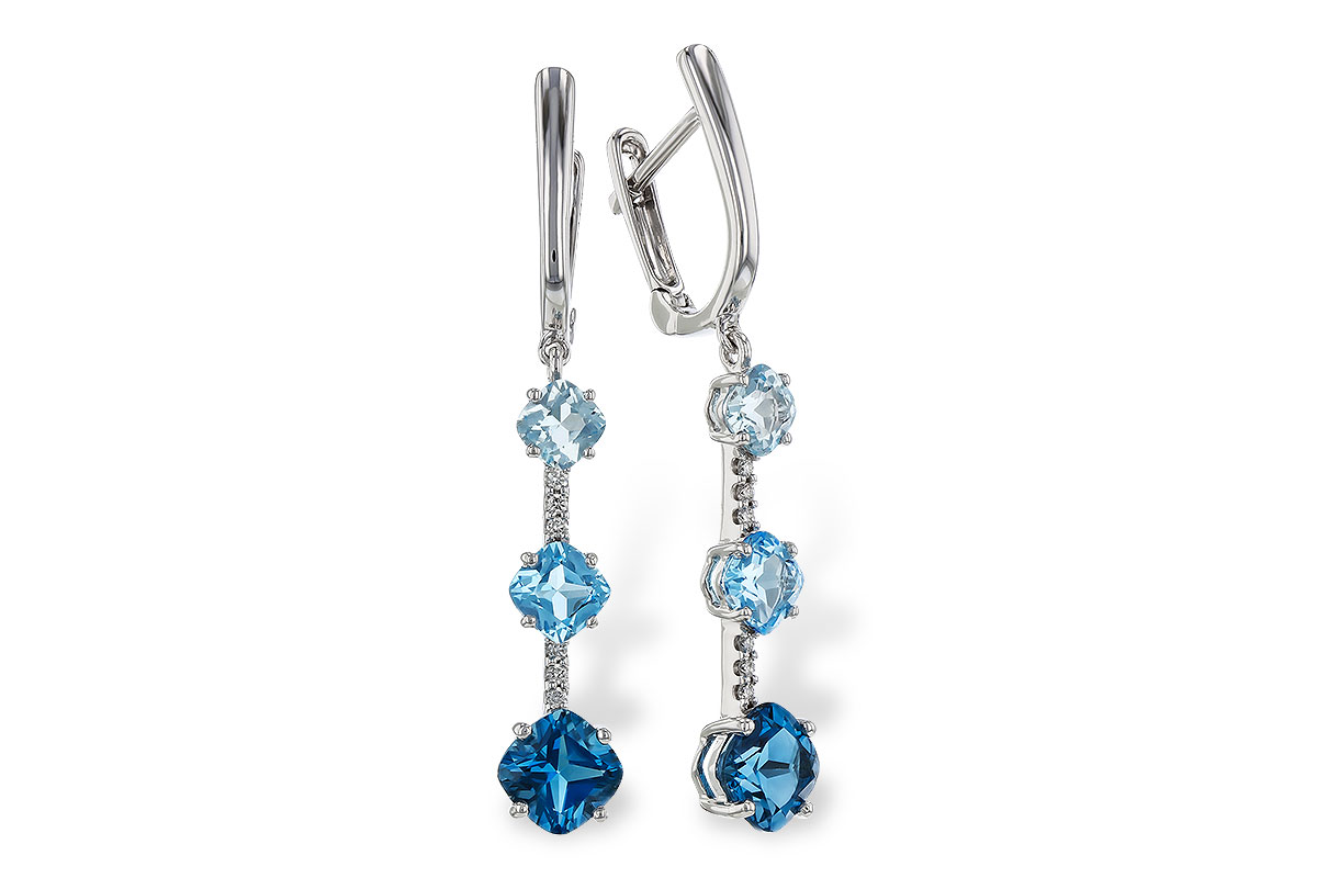 B284-01163: EARRINGS 2.41 TW BLUE TOPAZ 2.45 TGW