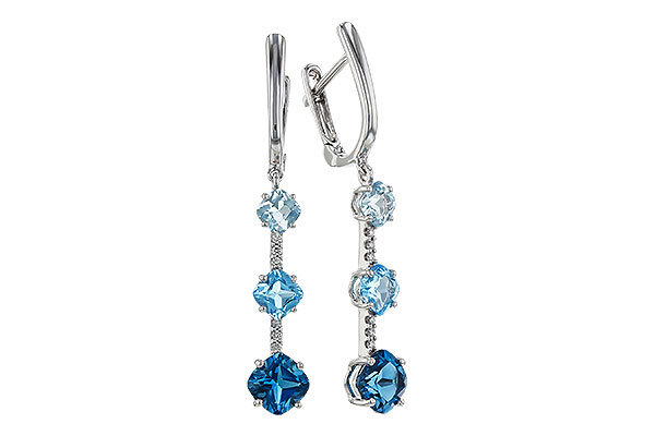 B284-01163: EARRINGS 2.41 TW BLUE TOPAZ 2.45 TGW