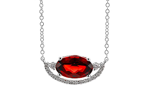 B284-02063: NECKLACE 1.94 GARNET 2.08 TGW (10x6MM GAR / 18")