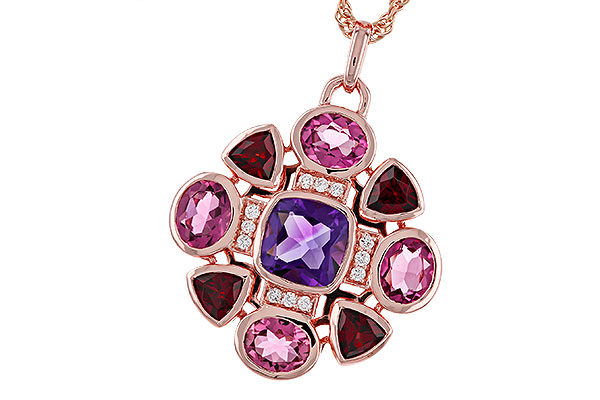 B284-02918: NECKLACE 2.76 SEMI-PREC (AM,GT,PT) 2.82 TGW