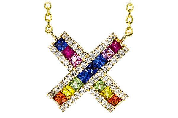 B284-02936: NECK .84 MULTI-COLOR SAPP 1.11 TGW (18")