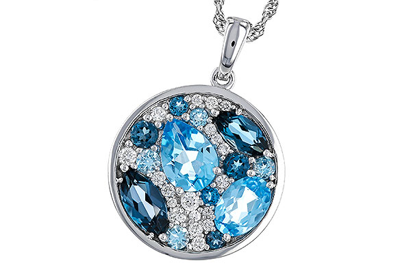 B284-03854: NECKLACE 2.31 TW BLUE TOPAZ 2.48 TGW
