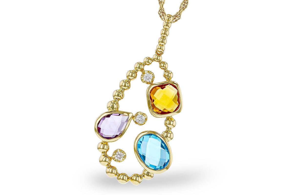 B284-03863: NECKLACE 3.04 TW SEMI-PREC 3.14 TGW (BT,AMY,CIT)