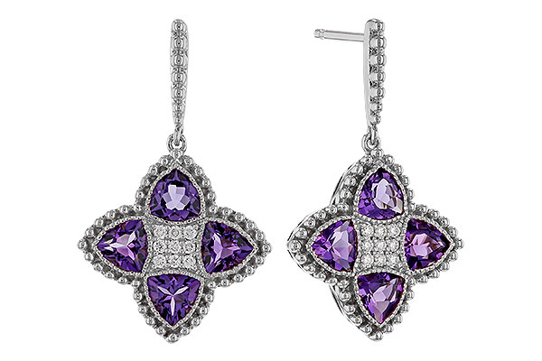 B284-04736: EARRINGS 1.41 AMETHYST 1.50 TGW
