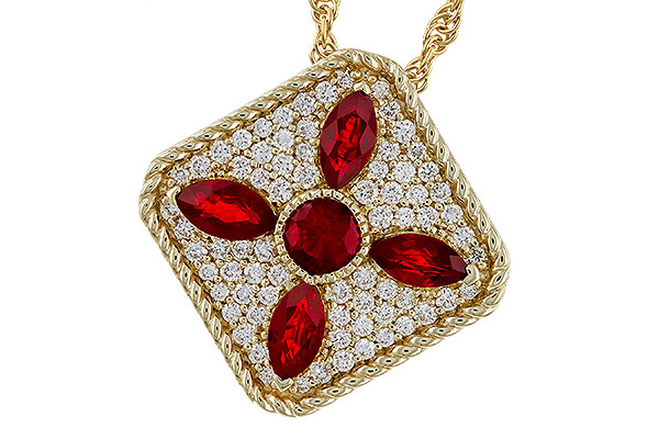 B284-04745: NECKLACE .81 TW RUBY 1.12 TGW