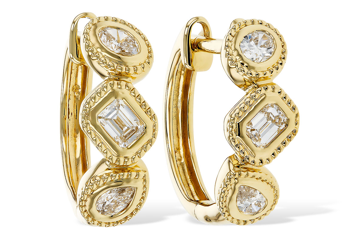B284-07536: EARRINGS .42 TW FANCY CUT DIAS
