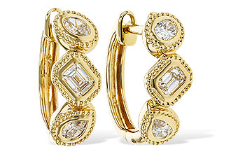 B284-07536: EARRINGS .42 TW FANCY CUT DIAS