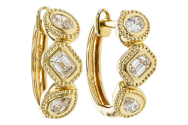 B284-07536: EARRINGS .42 TW FANCY CUT DIAS