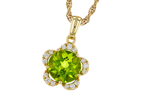 B284-08381: NECKLACE 2.16 PERIDOT 2.28 TGW (8MM RD)