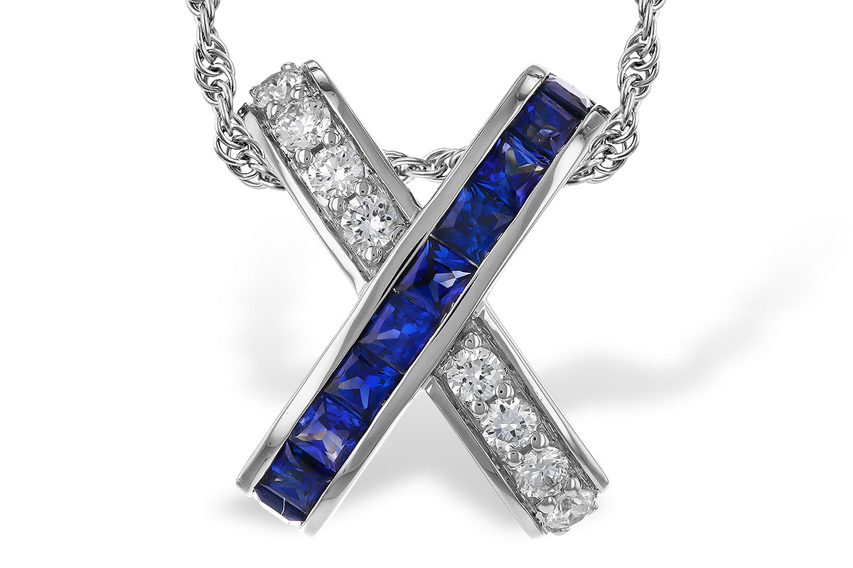 B284-08399: NECKLACE .60 TW SAPPHIRE .77 TGW