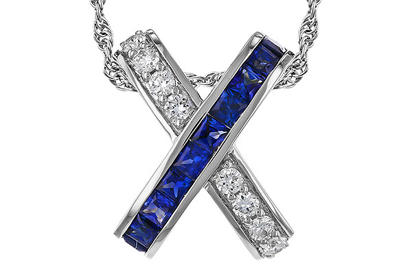 B284-08399: NECKLACE .60 TW SAPPHIRE .77 TGW