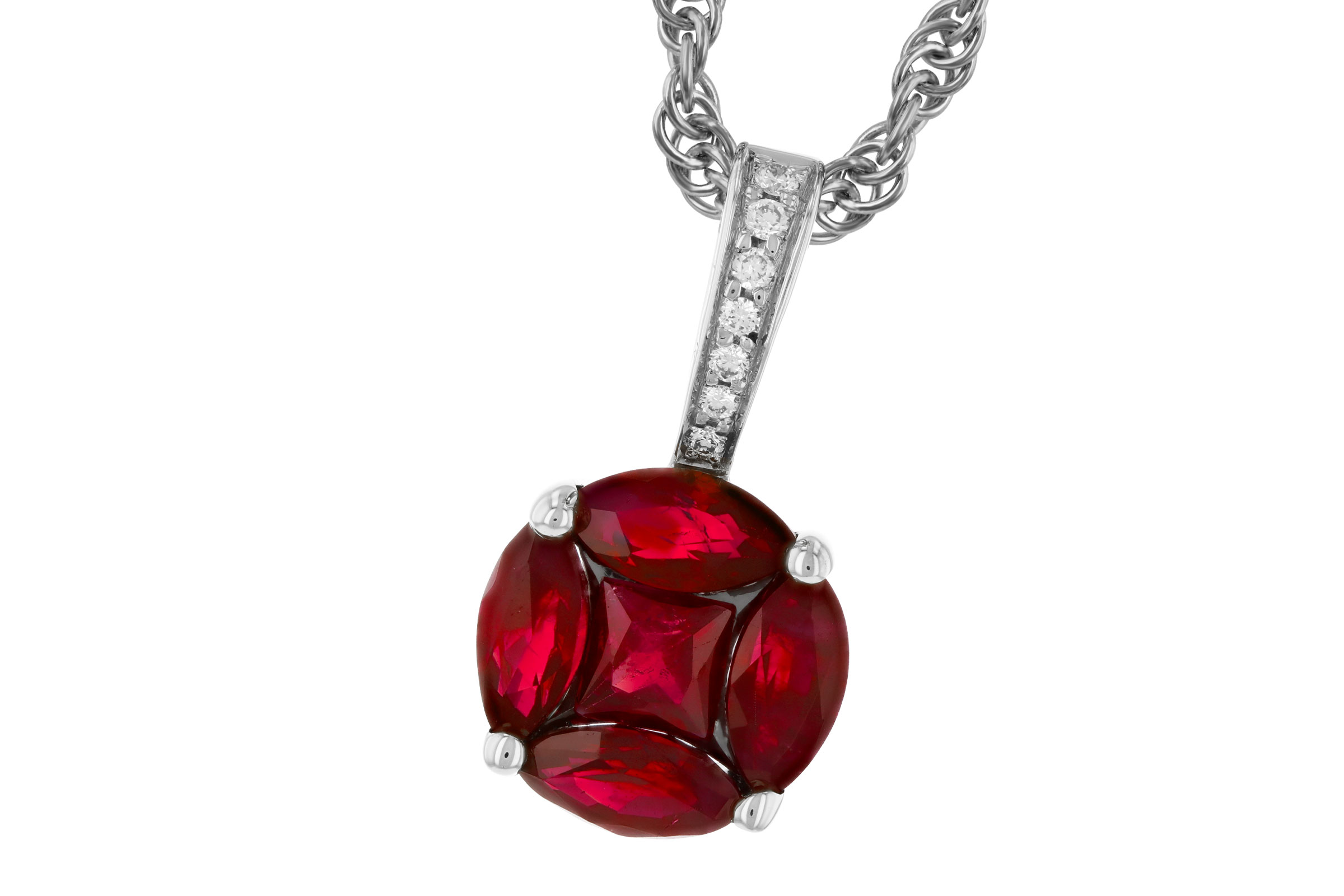 B284-91172: NECKLACE .80 RUBY .82 TW