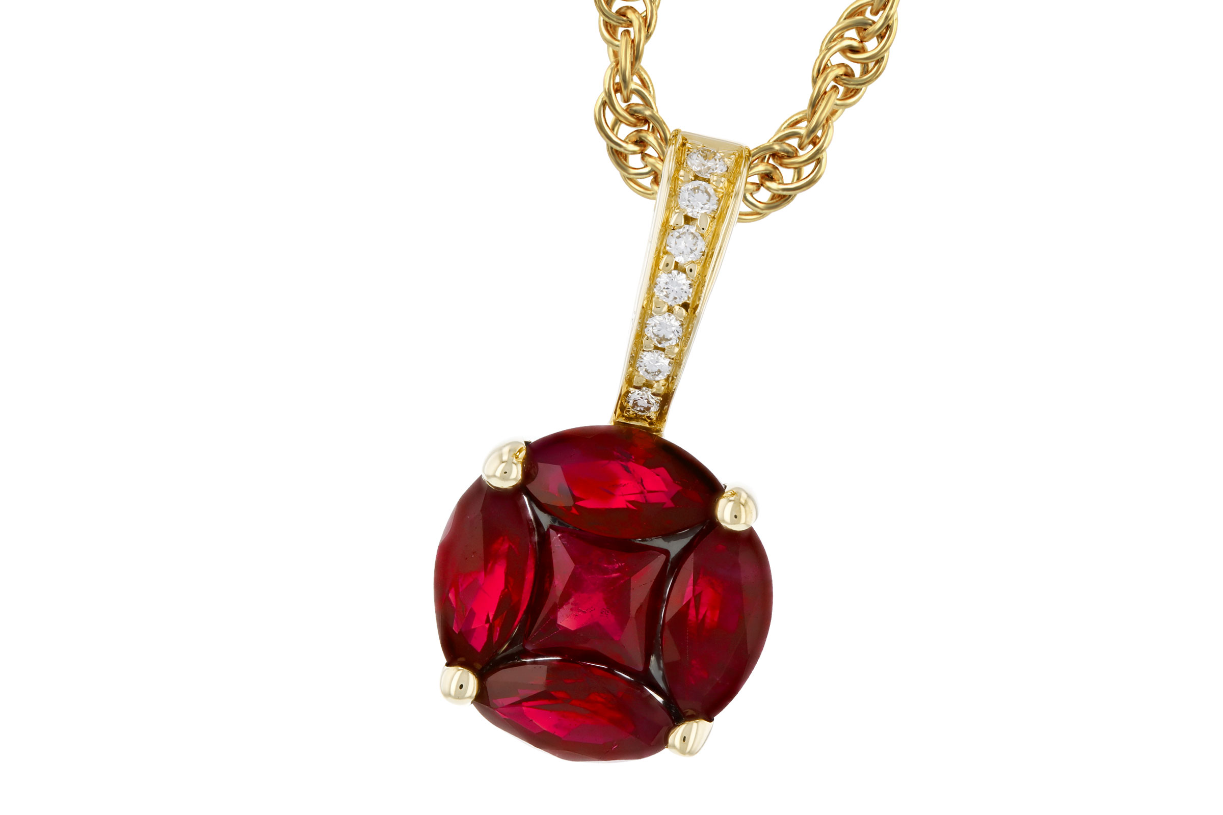 B284-91172: NECKLACE .80 RUBY .82 TW