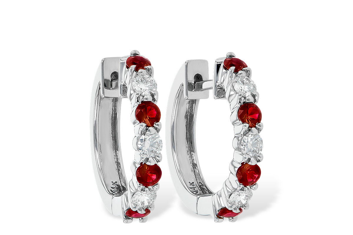 C010-39299: EARRINGS .64 RUBY 1.05 TGW