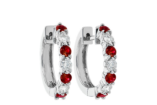 C010-39299: EARRINGS .64 RUBY 1.05 TGW