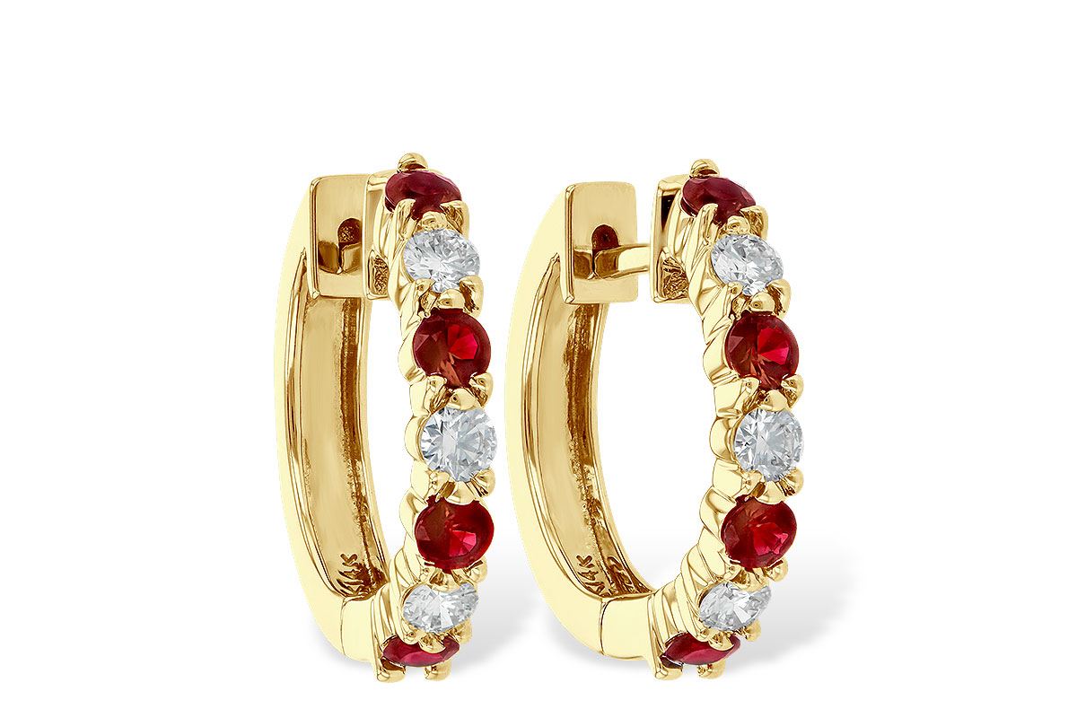 C010-39299: EARRINGS .64 RUBY 1.05 TGW