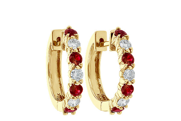 C010-39299: EARRINGS .64 RUBY 1.05 TGW