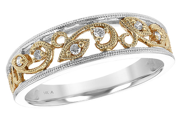 C196-78390: LDS WED RG WG SHANK/YG INSERT .05 TW