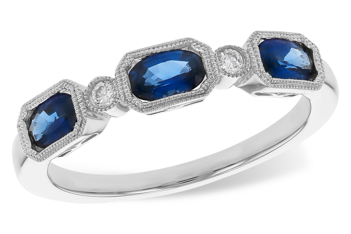 C284-02054: LDS WED RG .72 SAPPHIRE .77 TGW (4x3MM SAPP)