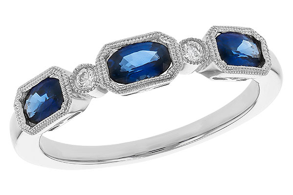 C284-02054: LDS WED RG .72 SAPPHIRE .77 TGW (4x3MM SAPP)