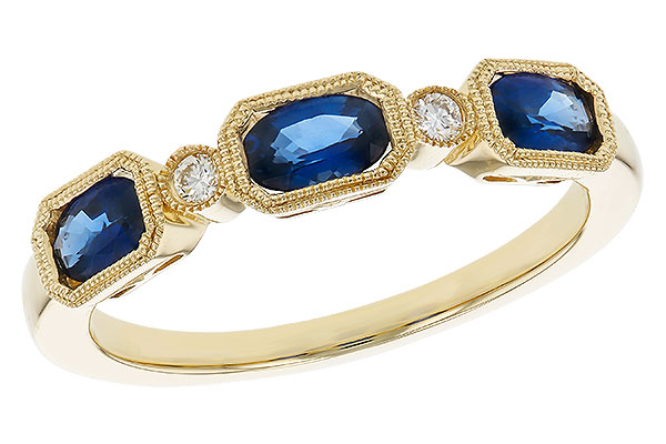 C284-02054: LDS WED RG .72 SAPPHIRE .77 TGW (4x3MM SAPP)