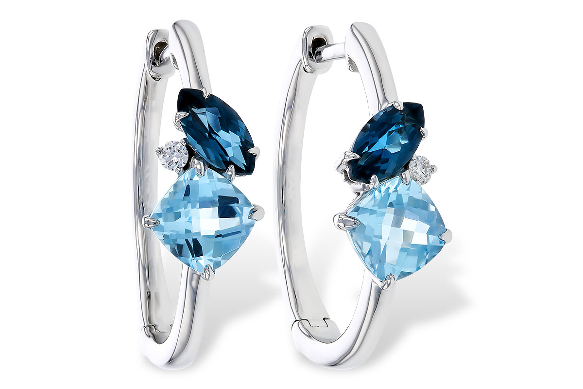 C284-03827: EARRINGS 1.82 TW BLUE TOPAZ 1.86 TGW